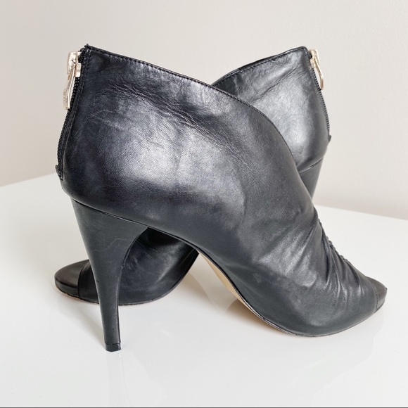 Vince Camuto Fluttery Leather Peep Toe Booties - Picture 4 of 7